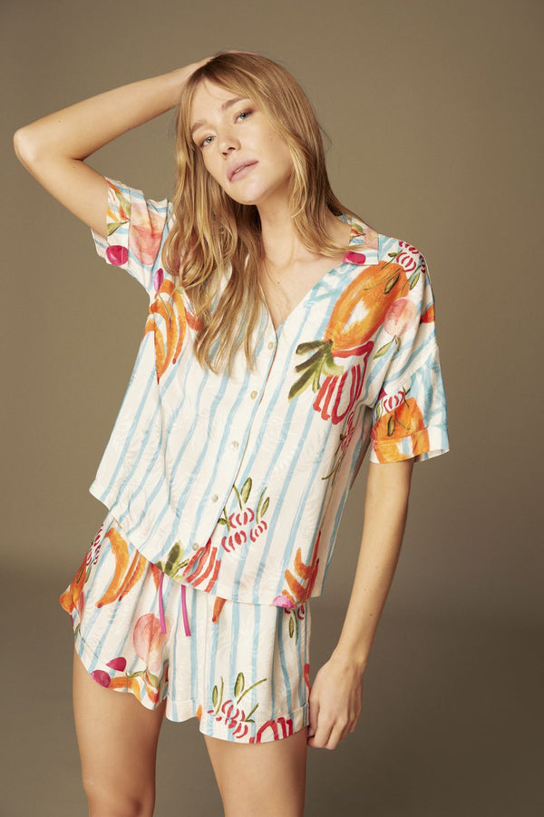 2-Piece Top & Short Viscose Pajama Set