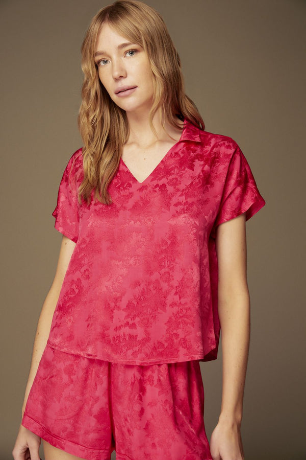 2-Piece Top & Short Viscose Pajama Set